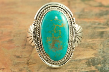 Genuine Manassa Turquoise Sterling Silver Ring